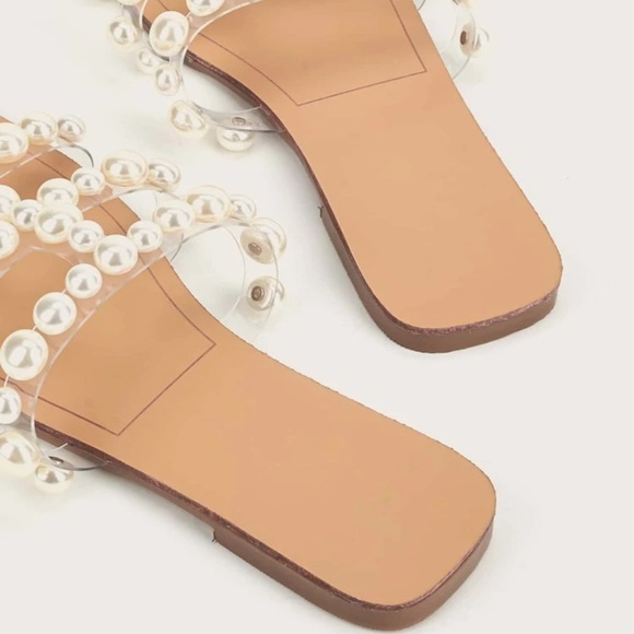 Faux Pearl Decor Slide Sandals - Picture 5 of 7